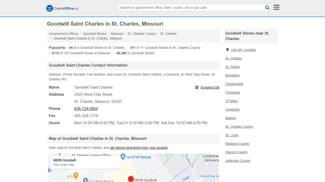 Goodwill Saint Charles in St. Charles, Missouri - County Office